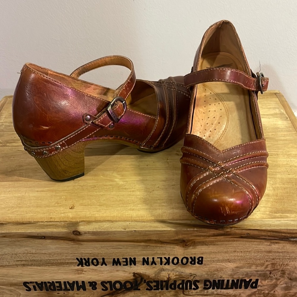 Dansko brown leather heels